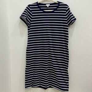 Womens Medium Blue White Striped